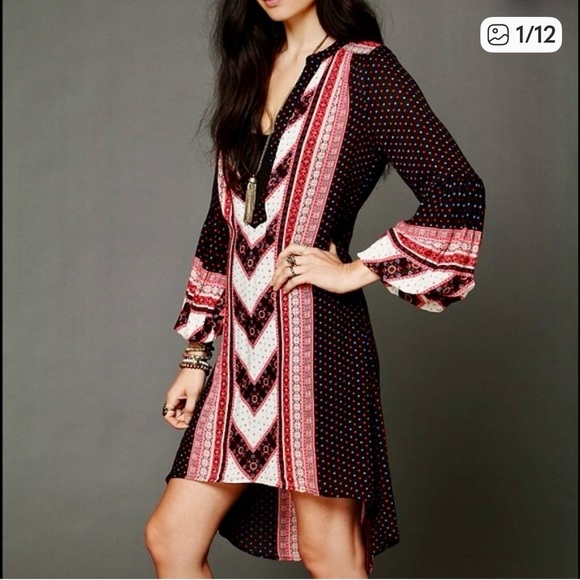 Free People Revolve Peace Maker Bandana Dress, Boho, Peasant, L - Picture 1 of 10